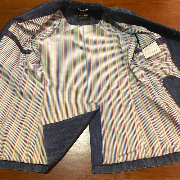 COPY - Aolige men's club dark blue jeans blazer size 44 from Italy 💙 - Picture 10 of 11